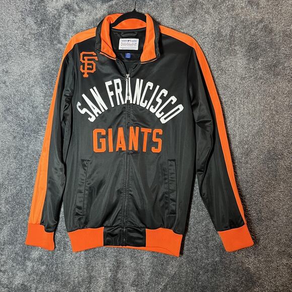 San Francisco Giants Jacket Mens Small Black Orange Full Zip GIII MLB Baseball - Picture 1 of 8